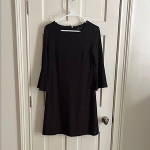 Tommy Hilfiger Black Sheath Dress with Bell Sleeves